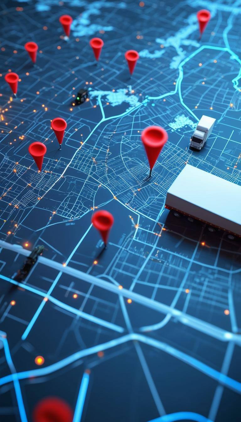 3d high tech map with various types of assets e
