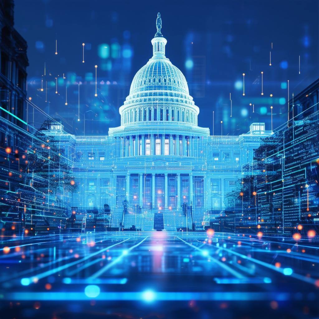 Government Building with data feeds digital