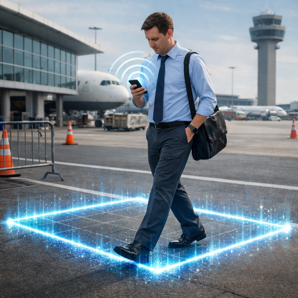 Office Worker at Digital Airport Perimeter-1