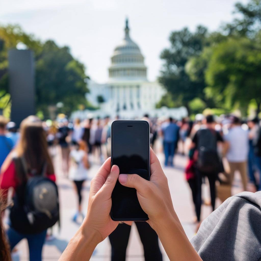 U.S. Capital with people holding smartphones-1