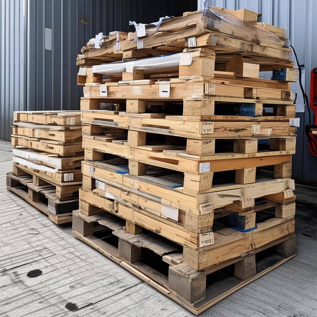 feight on a loading doc with BLE tags on each pallet