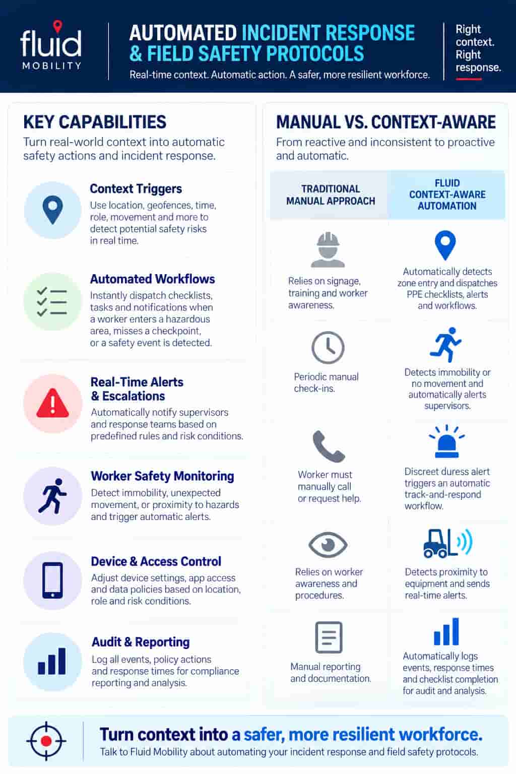 Fluid Mobility Safety Response Infographic