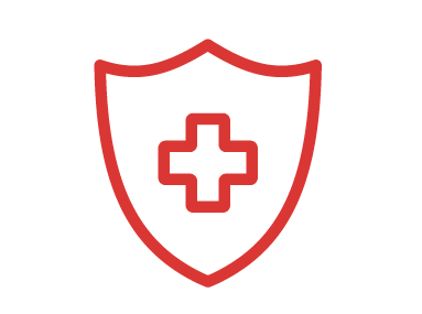 badge icon with medical symbol in the middle