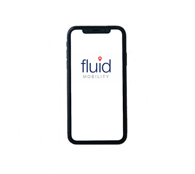photo of phone with fluid mobility logo in it